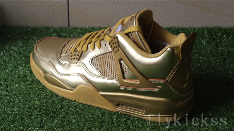 Authentic Air Jordan 4 Retro Gold Custom